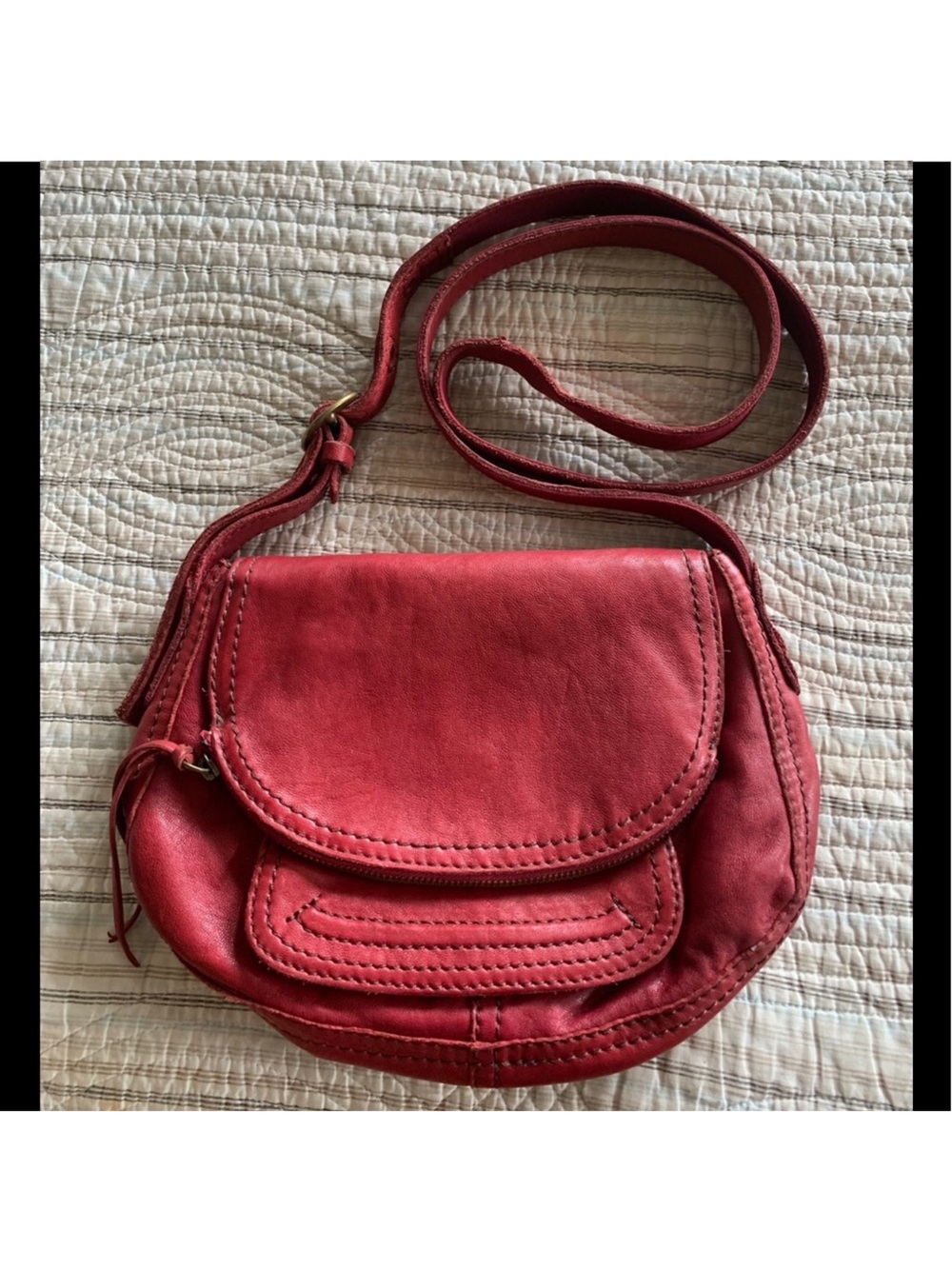 Lucky Brand red leather crossbody